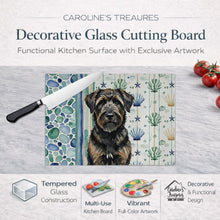 Load image into Gallery viewer, Brindle Bouvier des Flandres Coastal Sea Glass Glass Cutting Board