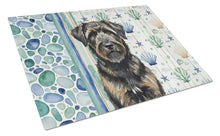 Load image into Gallery viewer, Brindle Bouvier des Flandres Coastal Sea Glass Glass Cutting Board