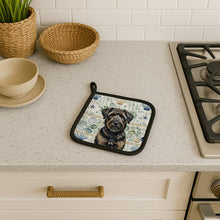 Load image into Gallery viewer, Brindle Bouvier des Flandres Coastal Sea Glass Pair of Pot Holders