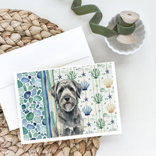 Load image into Gallery viewer, Gray Bouvier des Flandres Coastal Sea Glass Greeting Cards Pack of 8