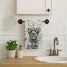 Load image into Gallery viewer, Gray Bouvier des Flandres Coastal Sea Glass Kitchen Towel