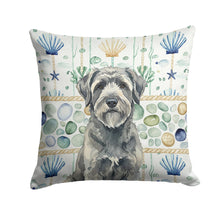 Load image into Gallery viewer, Gray Bouvier des Flandres Coastal Sea Glass Throw Pillow