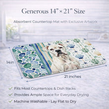 Load image into Gallery viewer, White Boxer Coastal Sea Glass Dish Drying Mat