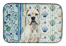 Load image into Gallery viewer, White Boxer Coastal Sea Glass Dish Drying Mat
