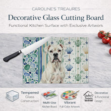 Load image into Gallery viewer, White Boxer Coastal Sea Glass Glass Cutting Board