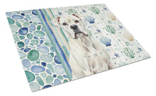 Load image into Gallery viewer, White Boxer Coastal Sea Glass Glass Cutting Board