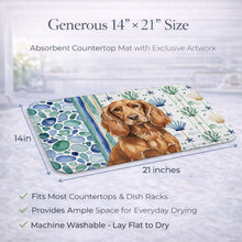 Load image into Gallery viewer, Boykin Spaniel Coastal Sea Glass Dish Drying Mat