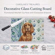 Load image into Gallery viewer, Boykin Spaniel Coastal Sea Glass Glass Cutting Board