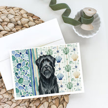 Load image into Gallery viewer, Black Briard Coastal Sea Glass Greeting Cards Pack of 8