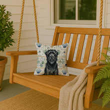 Load image into Gallery viewer, Black Briard Coastal Sea Glass Throw Pillow