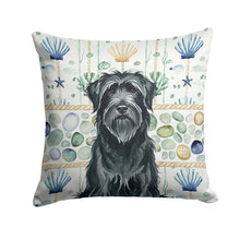 Load image into Gallery viewer, Black Briard Coastal Sea Glass Throw Pillow