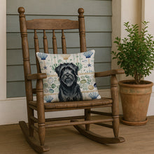Load image into Gallery viewer, Black Briard Coastal Sea Glass Throw Pillow