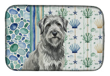 Load image into Gallery viewer, Gray Briard Coastal Sea Glass Dish Drying Mat