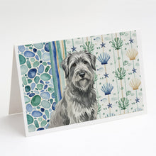 Load image into Gallery viewer, Gray Briard Coastal Sea Glass Greeting Cards Pack of 8