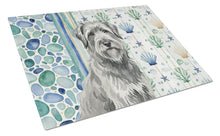 Load image into Gallery viewer, Gray Briard Coastal Sea Glass Glass Cutting Board