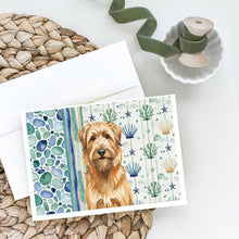 Load image into Gallery viewer, Tawny Briard Coastal Sea Glass Greeting Cards Pack of 8