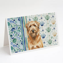 Load image into Gallery viewer, Tawny Briard Coastal Sea Glass Greeting Cards Pack of 8