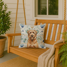 Load image into Gallery viewer, Tawny Briard Coastal Sea Glass Throw Pillow