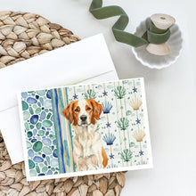 Load image into Gallery viewer, Orange and White Brittany Coastal Sea Glass Greeting Cards Pack of 8