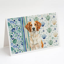 Load image into Gallery viewer, Orange and White Brittany Coastal Sea Glass Greeting Cards Pack of 8