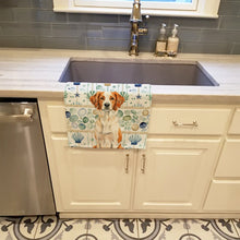 Load image into Gallery viewer, Orange and White Brittany Coastal Sea Glass Kitchen Towel