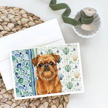 Load image into Gallery viewer, Belge Brussels Griffon Coastal Sea Glass Greeting Cards Pack of 8