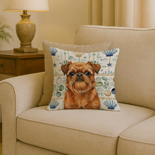 Load image into Gallery viewer, Belge Brussels Griffon Coastal Sea Glass Throw Pillow