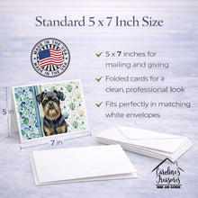 Load image into Gallery viewer, Black and Tan Brussels Griffon Coastal Sea Glass Greeting Cards Pack of 8