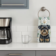 Load image into Gallery viewer, Black and Tan Brussels Griffon Coastal Sea Glass Kitchen Towel