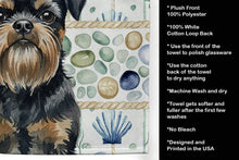 Load image into Gallery viewer, Black and Tan Brussels Griffon Coastal Sea Glass Kitchen Towel