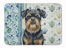 Load image into Gallery viewer, Black and Tan Brussels Griffon Coastal Sea Glass Memory Foam Kitchen Mat