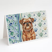 Load image into Gallery viewer, Red Brussels Griffon Coastal Sea Glass Greeting Cards Pack of 8