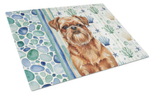Load image into Gallery viewer, Red Brussels Griffon Coastal Sea Glass Glass Cutting Board