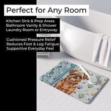Load image into Gallery viewer, Red Brussels Griffon Coastal Sea Glass Memory Foam Kitchen Mat