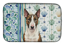 Load image into Gallery viewer, Brindle and White Bull Terrier Coastal Sea Glass Dish Drying Mat