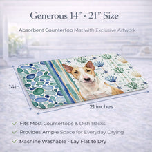Load image into Gallery viewer, Fawn and White Bull Terrier Coastal Sea Glass Dish Drying Mat
