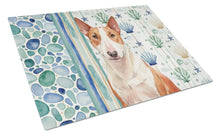 Load image into Gallery viewer, Red and White Bull Terrier Coastal Sea Glass Glass Cutting Board