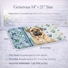 Load image into Gallery viewer, Bullmastiff Coastal Sea Glass Dish Drying Mat