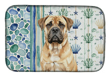 Load image into Gallery viewer, Bullmastiff Coastal Sea Glass Dish Drying Mat