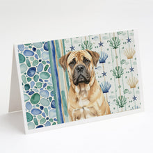 Load image into Gallery viewer, Bullmastiff Coastal Sea Glass Greeting Cards Pack of 8