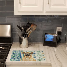 Load image into Gallery viewer, Bullmastiff Coastal Sea Glass Glass Cutting Board