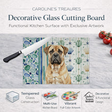 Load image into Gallery viewer, Bullmastiff Coastal Sea Glass Glass Cutting Board