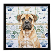 Load image into Gallery viewer, Bullmastiff Coastal Sea Glass Framed Metal Print