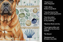 Load image into Gallery viewer, Red Bullmastiff Coastal Sea Glass Kitchen Towel