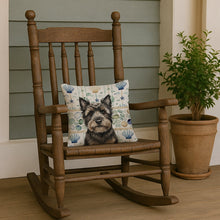 Load image into Gallery viewer, Black Cairn Terrier Coastal Sea Glass Throw Pillow