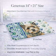 Load image into Gallery viewer, Cairn Terrier Coastal Sea Glass Dish Drying Mat