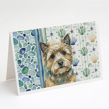 Load image into Gallery viewer, Cairn Terrier Coastal Sea Glass Greeting Cards Pack of 8