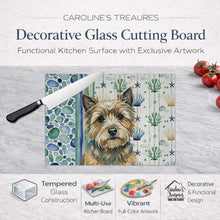 Load image into Gallery viewer, Cairn Terrier Coastal Sea Glass Glass Cutting Board