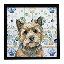 Load image into Gallery viewer, Cairn Terrier Coastal Sea Glass Framed Metal Print