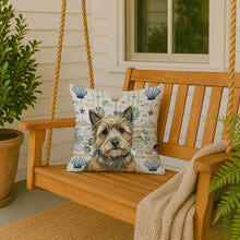 Load image into Gallery viewer, Cairn Terrier Coastal Sea Glass Throw Pillow